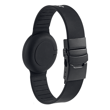 QR Code Medical ID Wristband with Location Tracker Black, Black, large image number 1